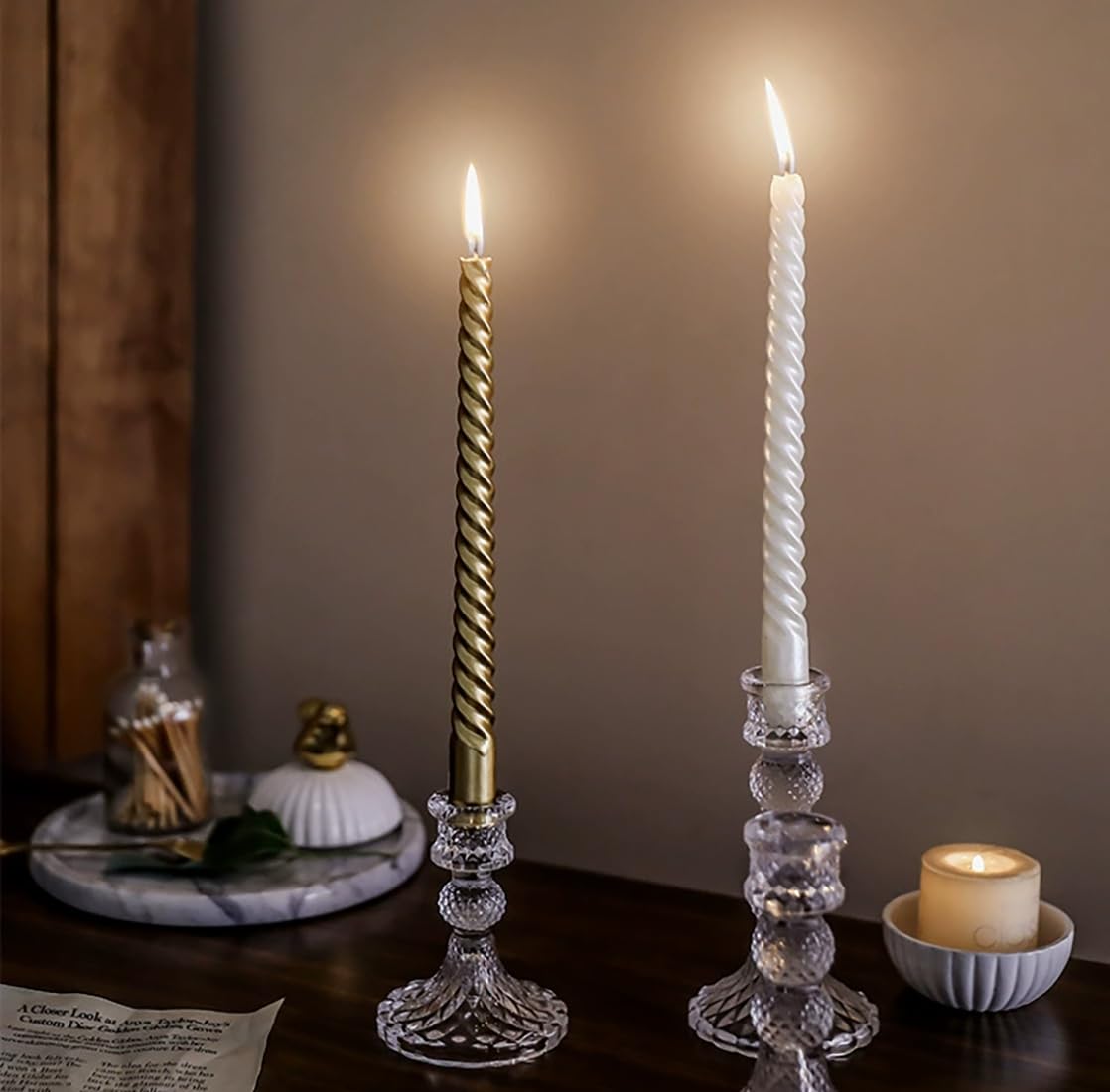 Amazon.co.jp: [narunaru] アンティーク調 ガラス製 キャンドル